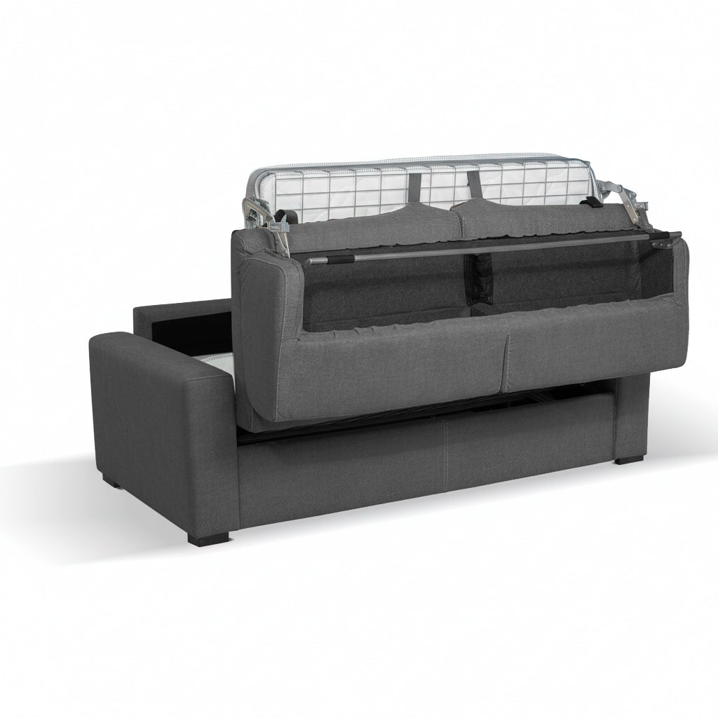 Divano letto 3 posti tessuto Queens colore cenere 200x98x86h Flash