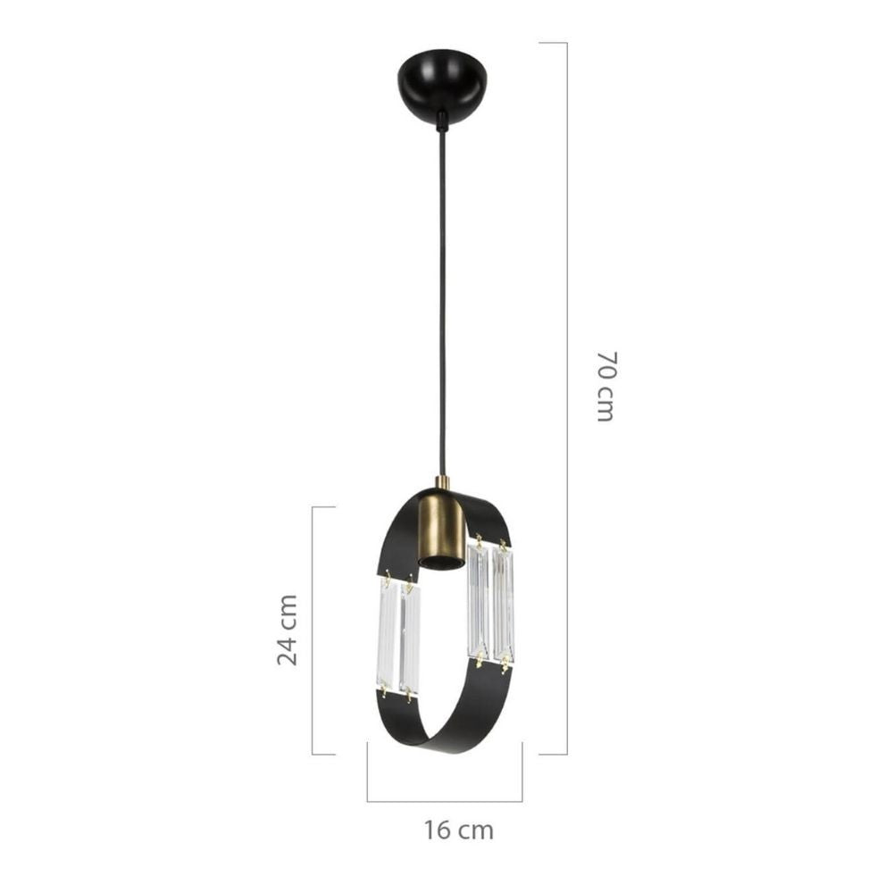 Lampada a sospensione con pendente nero Nova