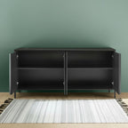 Madia con 4 ante colore nero frassinato 206x86H cm - Giugi