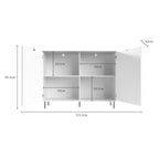 Credenza 2 ante design geometrico colore cashmere e top rovere Mirage01