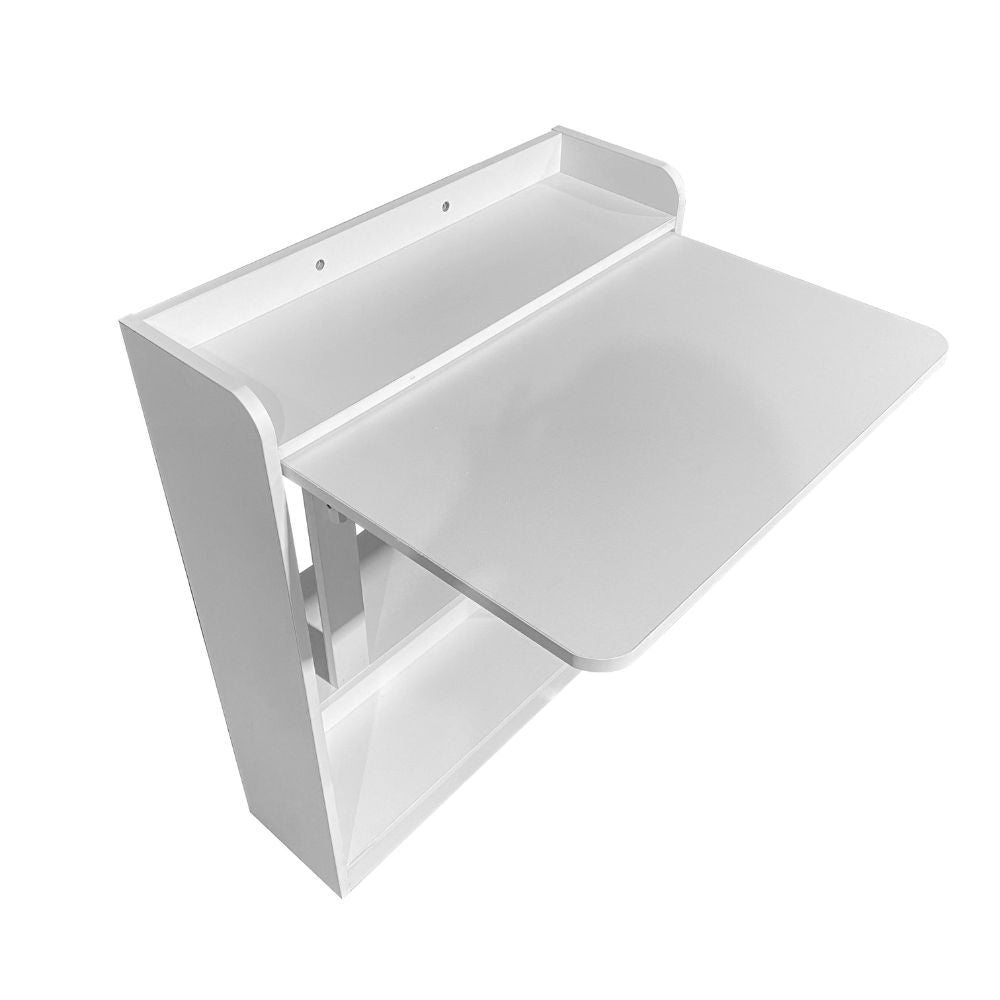 Bureau mural pliable gain de place blanc 64x65x82H Plana