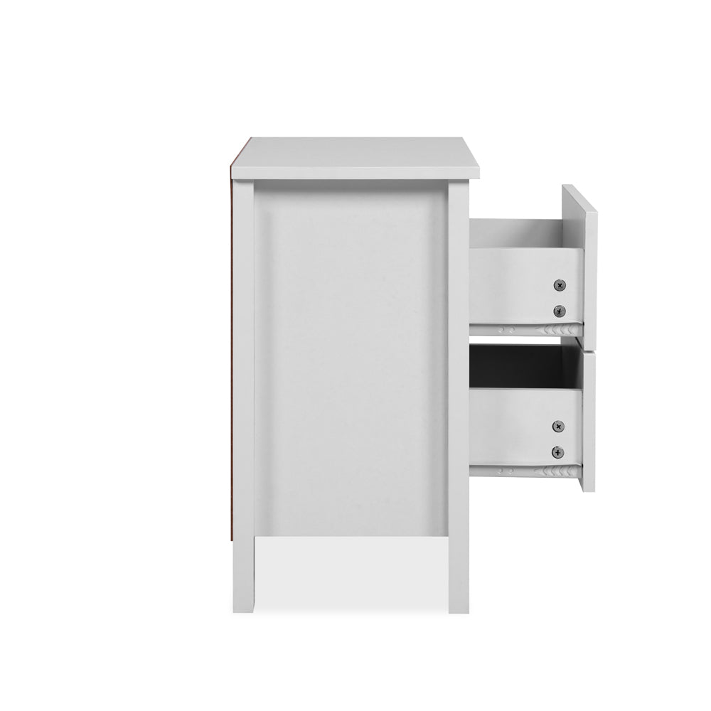 Comodino con 2 cassetti colore bianco 39x30x54H Karlstad61A