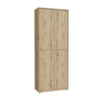 Armoire multi-usages 4 portes 74.5x35x192 couleur chêne Medea