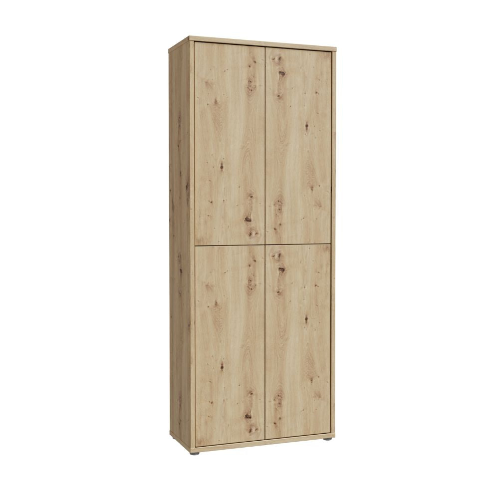 Armadio multiuso 4 ante 74.5x35x192 colore rovere Medea