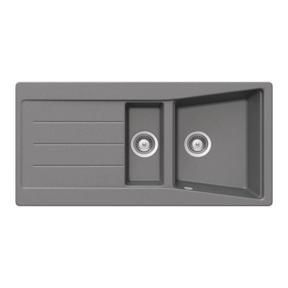 Évier encastrable 2 bacs réversible coloris titane 100x50 cm - Smeg LS102T