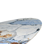 Tavolo ovale con piano effetto marmo e venature blu 200x80x76H Punto