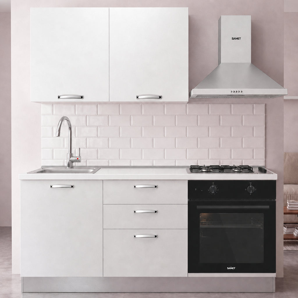 Cucina completa con elettrodomestici colore bianco Astinew180 Industrie Valentini