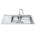 Lavello incasso semifilo 2 vasche e gocciolatoio sinistro 116x50 inox - Smeg LGM116S