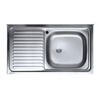 Lavello appoggio 1 vasca con gocciolatoio sinistro 90x50 cm. inox SA9050 Samet