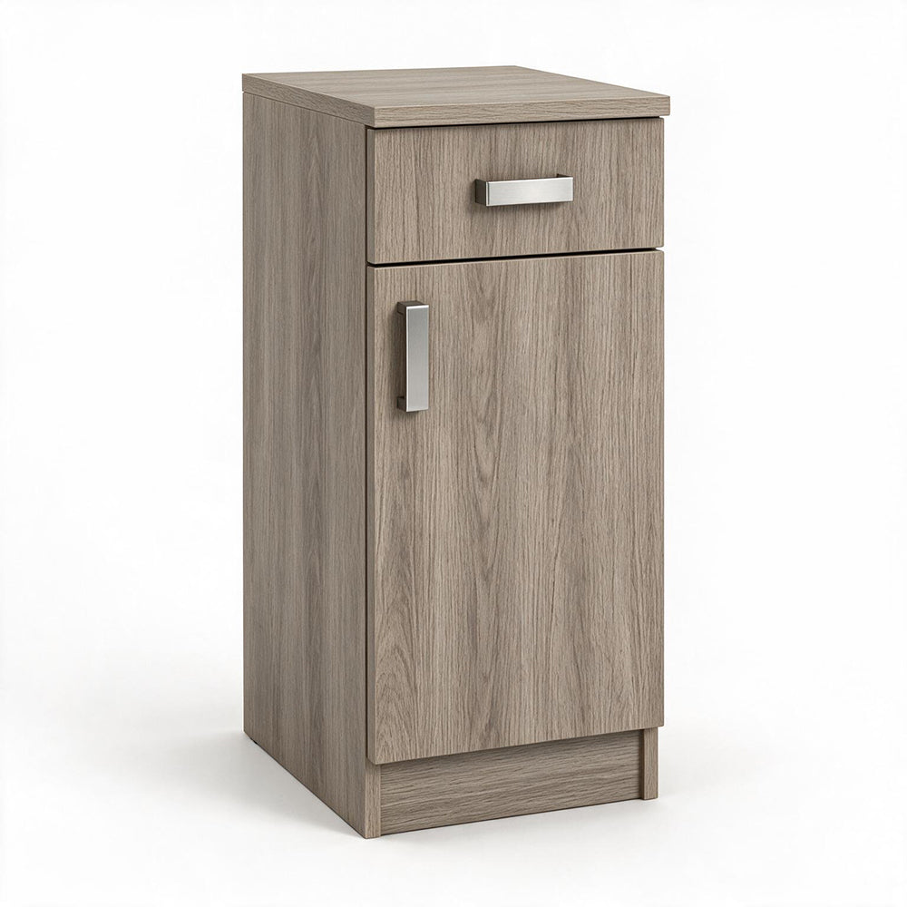 Meuble multi-usages avec porte et tiroir couleur orme 30x32x78H cm - Carl