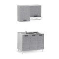 Komplette Monoblock-Küche in Zementoptik 120 cm – Sara