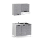 Komplette Monoblock-Küche in Zementoptik 120 cm – Sara