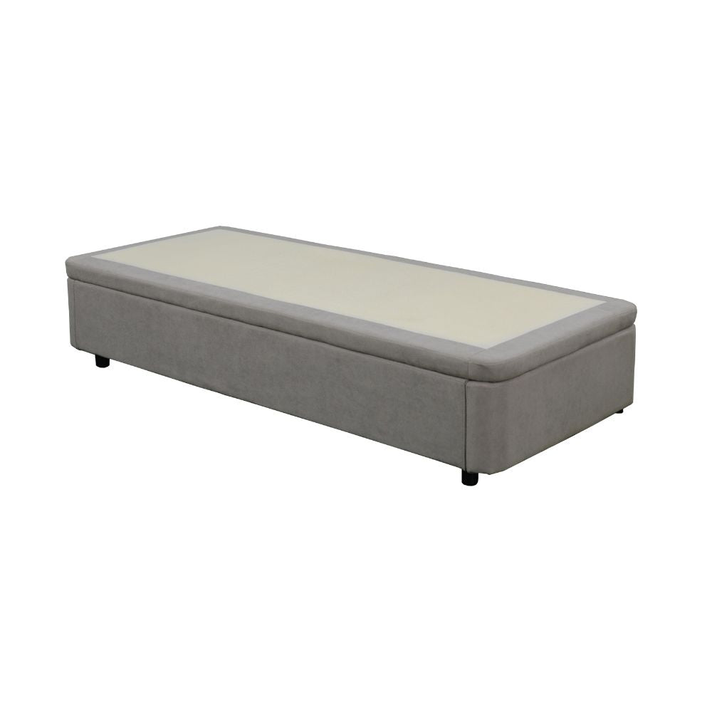 Letto singolo con contenitore in tessuto grigio 82x192x39H Sommier
