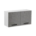Meuble hotte haute avec 2 portes couleur ciment 90x32x49H cm