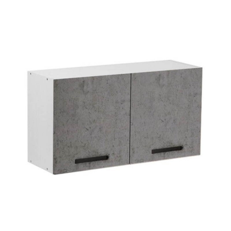 Meuble hotte haute avec 2 portes couleur ciment 90x32x49H cm