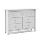 Commode en bois massif avec 7 tiroirs couleur blanc 110x40x80H cm - Max