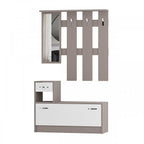 Mobile ingresso con specchio colore tortora e bianco Rudolf