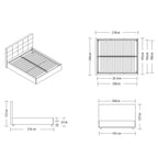 Letto matrimoniale contenitore 180x200 tessuto idrorepellente Aragon tortora Ascoli