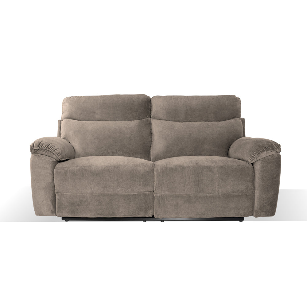 Elektrischer 3-Sitzer-Relaxsofa, Stoff Barrel21 Taupe Boston 200x100x102H
