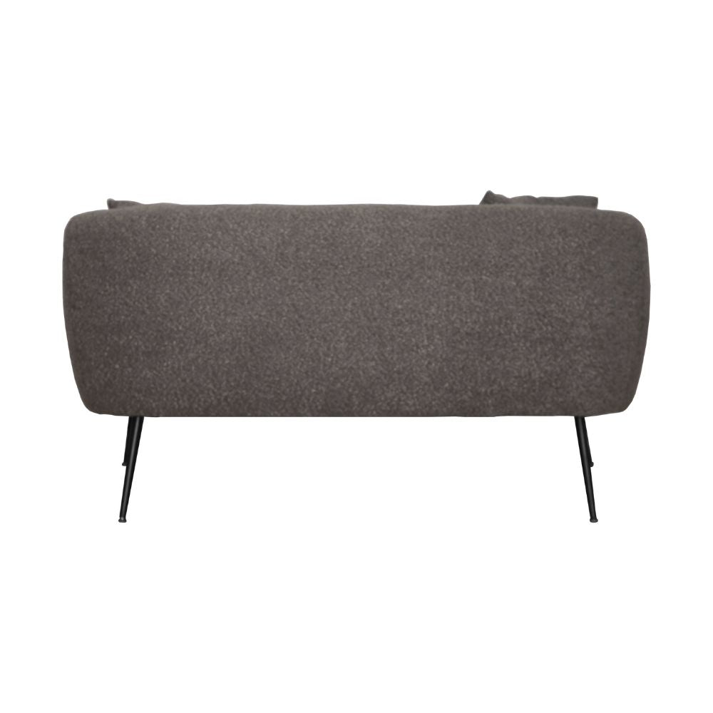 Divano 2 posti in tessuto grigio mouse con piedi neri 141x70x74H Nuvia