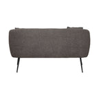 Divano 2 posti in tessuto grigio mouse con piedi neri 141x70x74H Nuvia