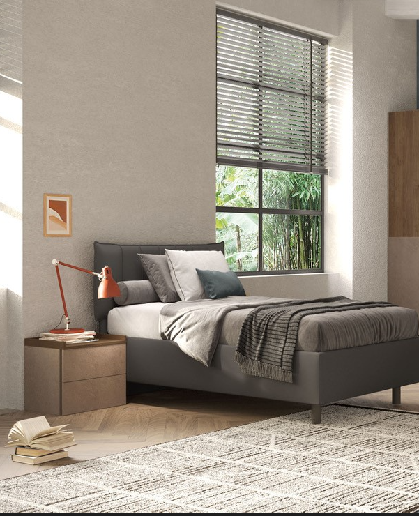 Comodino 53x51h cm con 2 cassetti colore bronzo e noce - Quinn