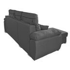 Divano con penisola contenitore rivestito in tessuto colore grigio - Como II