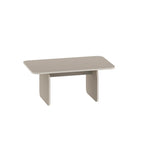 Tavolino da salotto 100x60 cm colore cashmere con gambe a pannello e bordi arrotondati Pietra