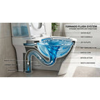 WC a pavimento bianco lucido senza brida sistema Tornado 36x56x40 YJ-3380BI