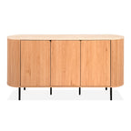 Madia colore rovere oak con top effetto travertino e laterali listellati 160 cm Fabia51A