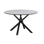 Tavolo rotondo con piano color cemento e gambe nere 120x76.5H cm - Vikto