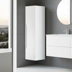 Colonna bagno sospesa colore bianco opaco con effetto cannettato 35x27x120H - Gaper