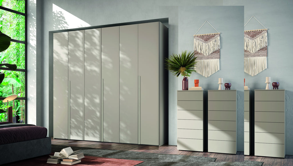 Armadio 6 ante battenti canapa frassinato 276x250H cm - Coco