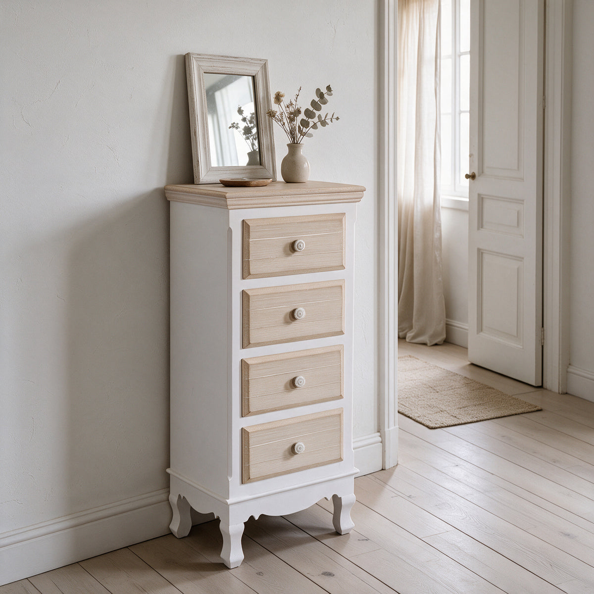 Mobile multiuso 4 cassetti shabby chic 41x34xH84 cm Norimberga