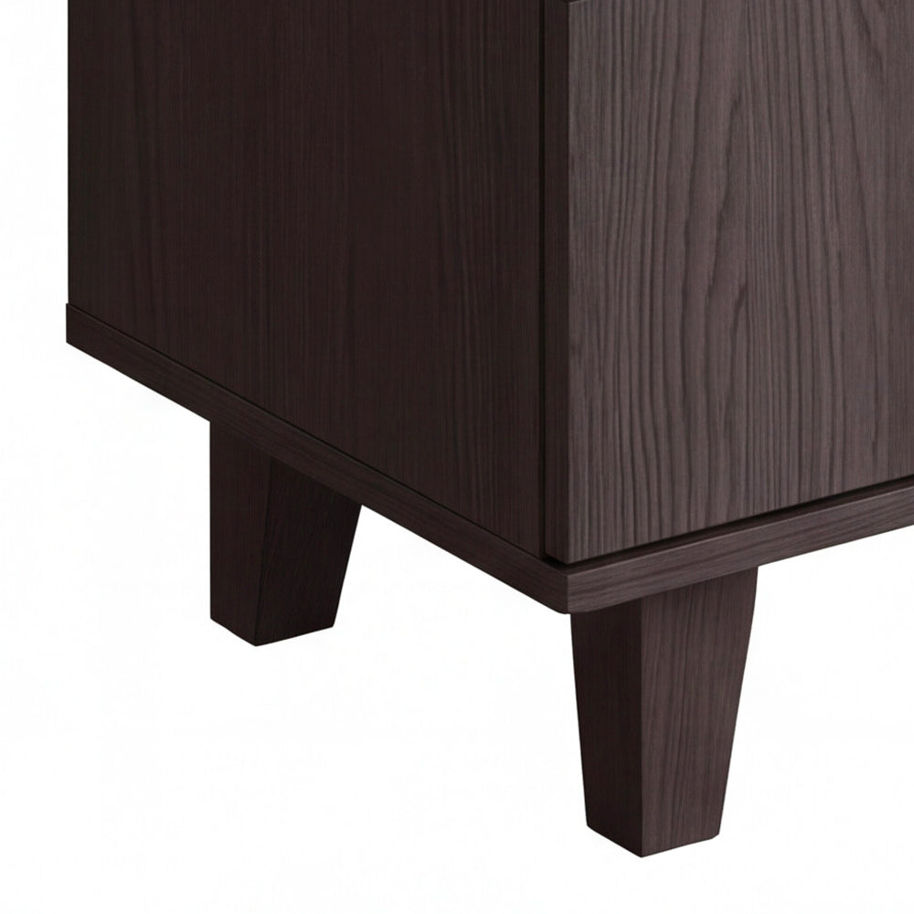 Vitrine-crédence à 2 portes coloris palissandre noir 110x159h cm - Zaira