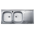 Évier de cuisine à poser double bac égouttoir à droite 120x50 cm - Samet SA127DX
