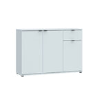 GNMK231L-U58 MEHRZWECK-UNTERSCHRANK MIT DREI TÜREN + 1 SCHUBLADE, HELLGRAU, B120CM