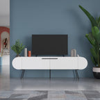 Mobile porta tv due ante a ribalta e ripiani laterali colore bianco 195 cm Capsule