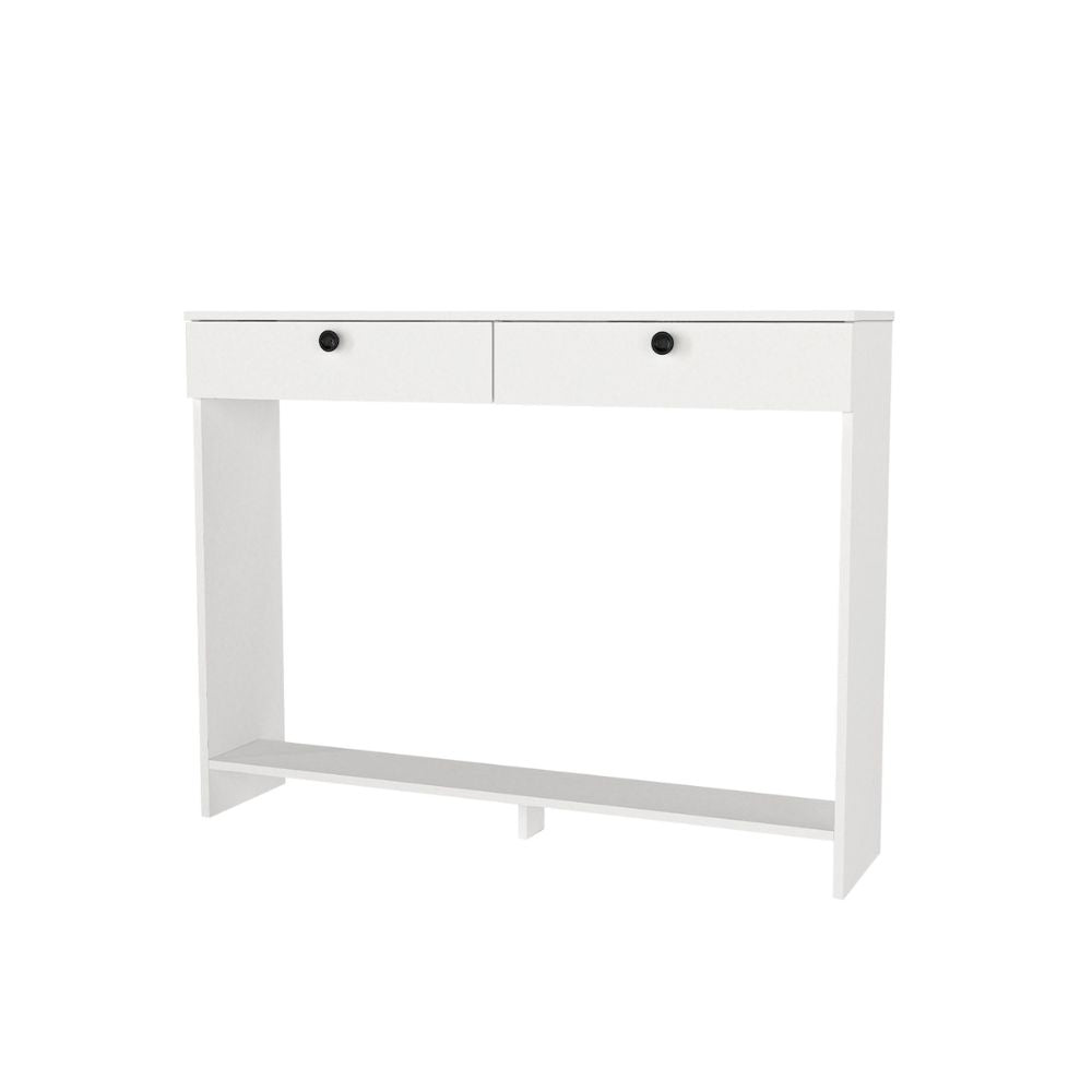 CONSOLE CACHE RADIATEUR OPELYA 130 CM AVEC DEUX TIROIRS COULEUR BLANC