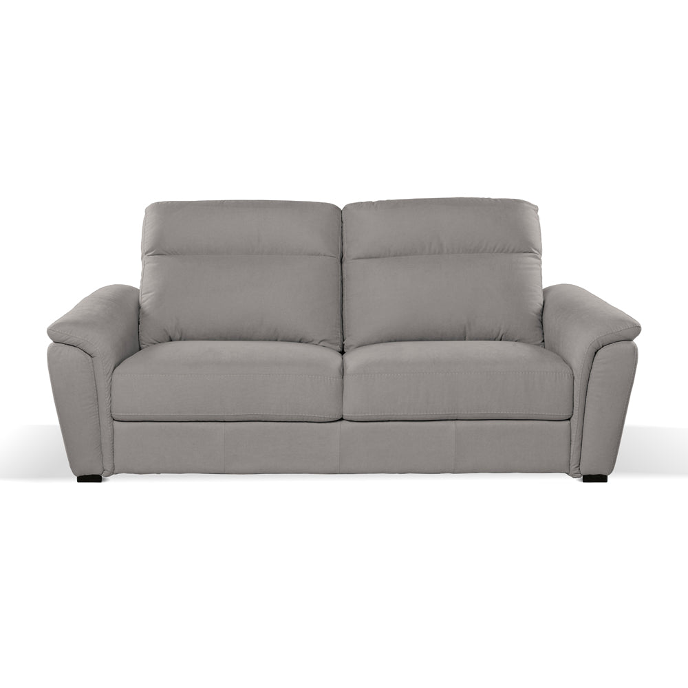 Canapé 3 places avec appuie-têtes réglables et revêtement en tissu gris - Gonzaga
