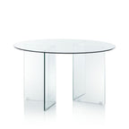 Table ronde en verre trempé transparent 137x77H cm - Acacia