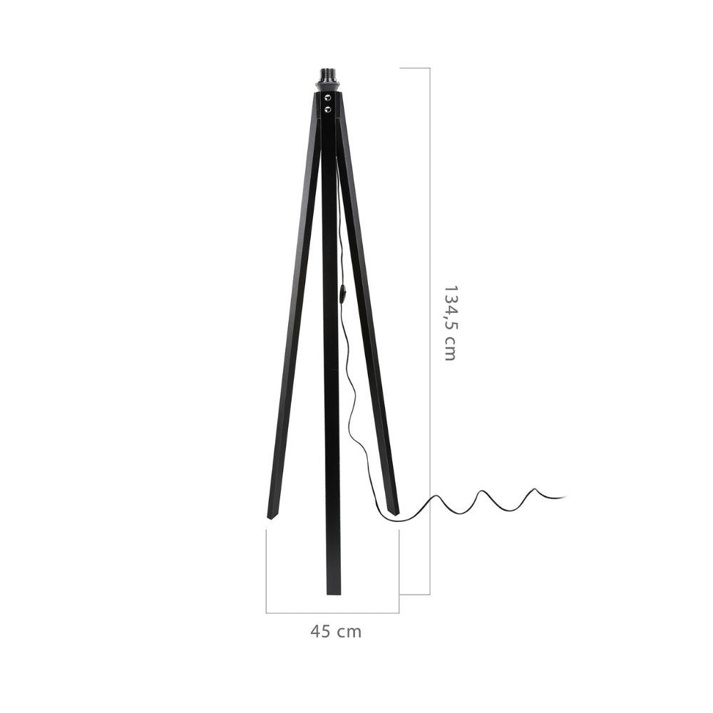 Lampada da terra con treppiede in legno nero - Deco MDL3010