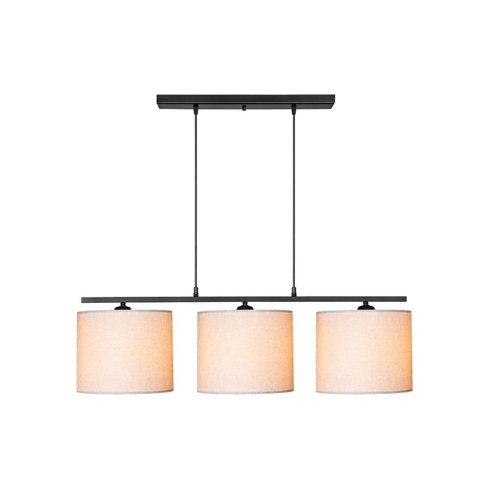 Suspension 80cm avec abat-jour tissu beige - Medusa