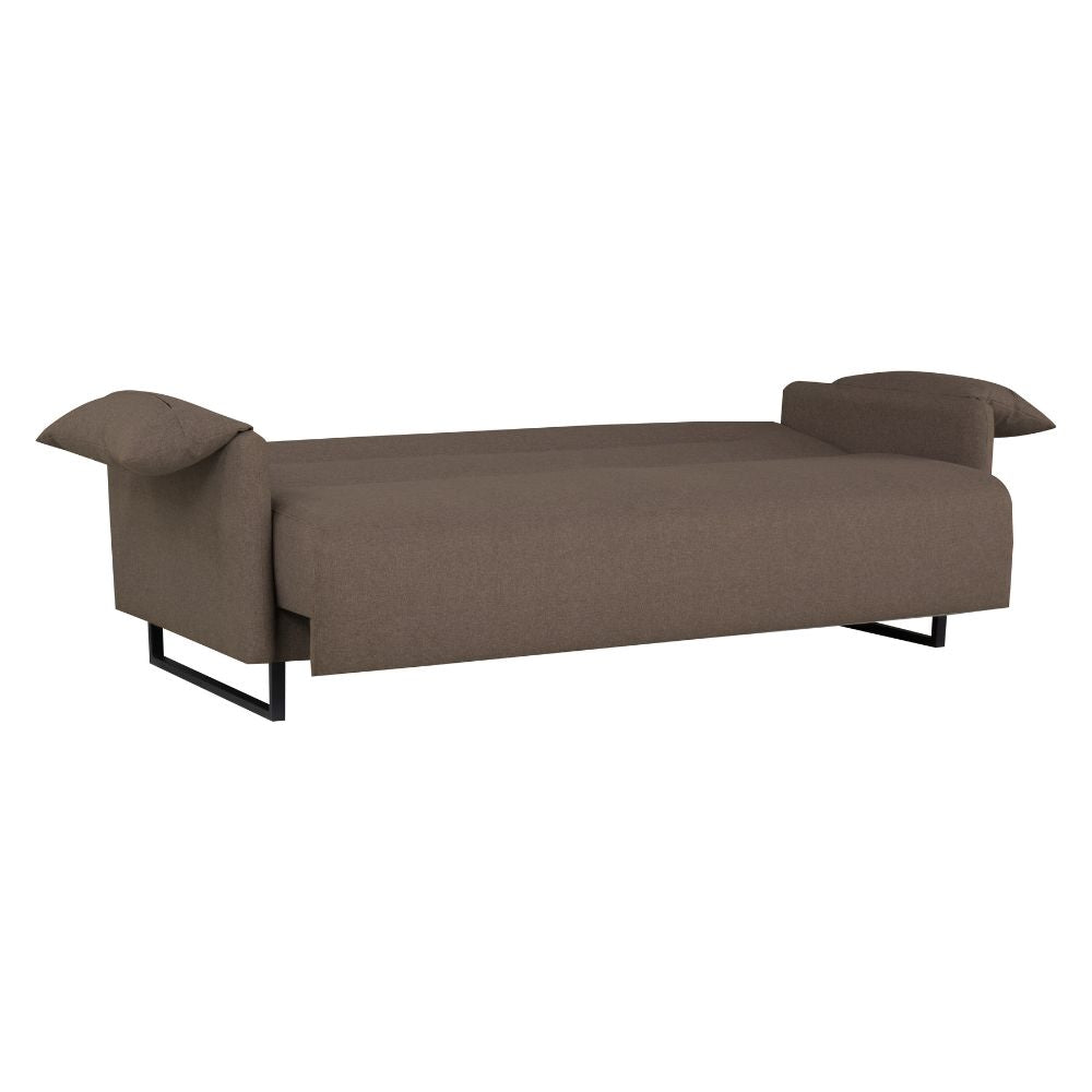 Divano 3 posti con funzione letto in tessuto colore beige - Odino