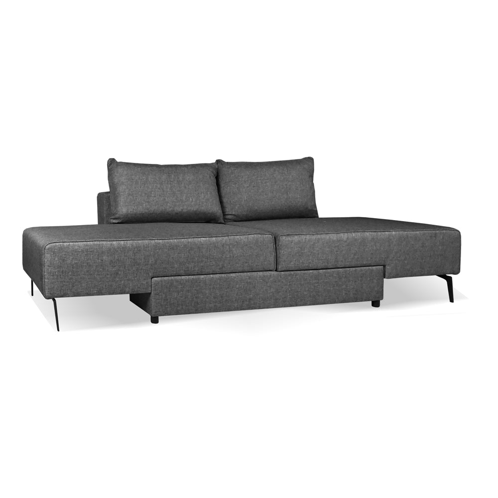 Modulares 3-Sitzer-Schlafsofa mit ausziehbarer Chaise Longue grau 290x75H cm - Armada