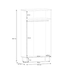 Armadio 2 ante in rovere con dettaglio effetto rattan 110x52x208H Livia