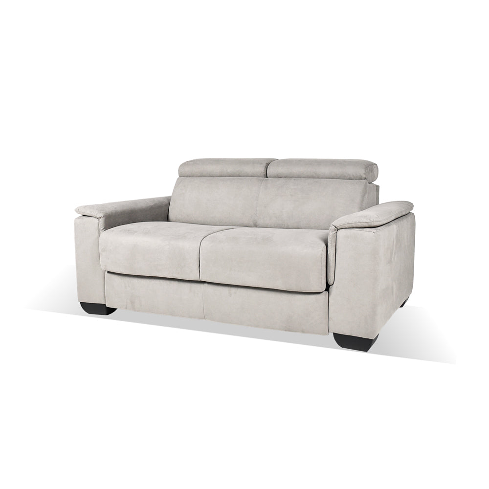 Divano letto 2 posti in tessuto grigio chiaro Mercurio 194x83x97H