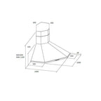 Cappa angolare a parete MCIX106 90 cm in acciaio inox Samet