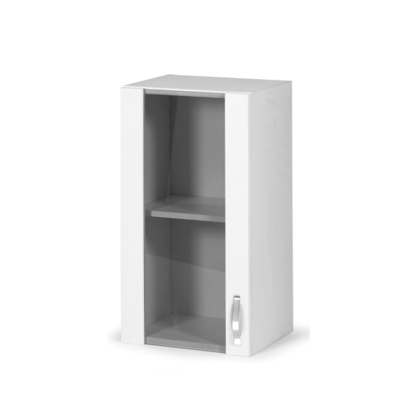 Vitrinenschrank mit Esche-weiß-Tür 40x72H cm