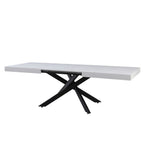Tavolo allungabile con piano colore bianco e base nera 160x90 cm - Belinda